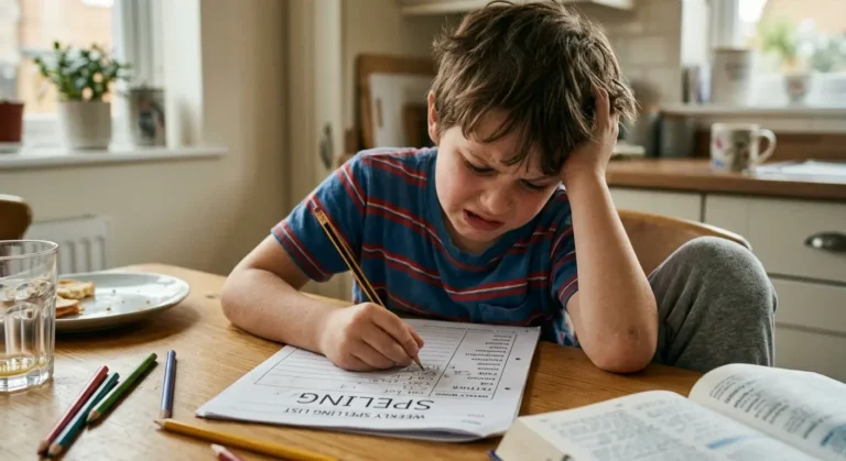 Child Struggling with Spelling and Reading